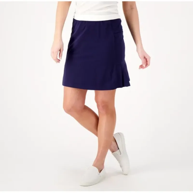 Active French Terry Pull-on Skort with Pleated Hem - a world of fashionable women's clothing, including a wide selection of dresses and trendy accessories.< Fashion