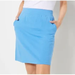 Active French Terry Pull-On Skort with Pockets - a world of fashionable women's clothing, including a wide selection of dresses and trendy accessories.< Shop All