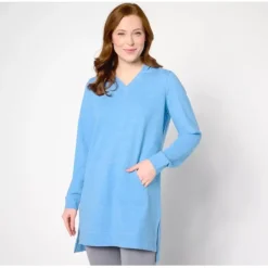 Active Regular French Terry Hooded Tunic Pullover - a world of fashionable women's clothing, including a wide selection of dresses and trendy accessories.< Fashion