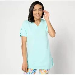 Active Regular Jersey Short Sleeve Tunic - a world of fashionable women's clothing, including a wide selection of dresses and trendy accessories.< Fashion