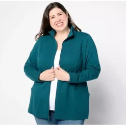 Active Regular Zip-Front French Terry Tunic Jacket - a world of fashionable women's clothing, including a wide selection of dresses and trendy accessories.< Fashion