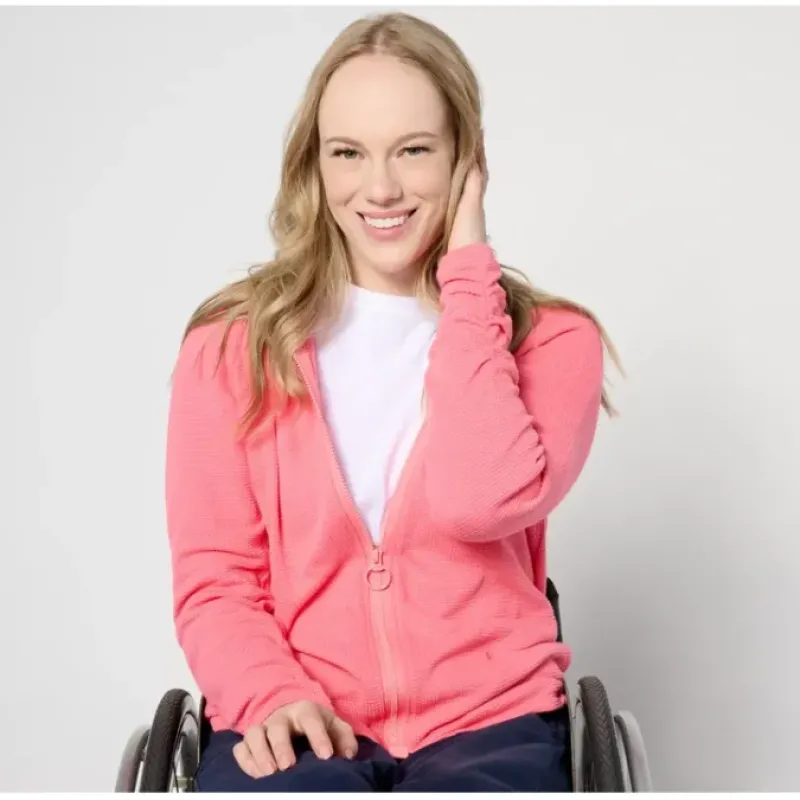 Adaptive Active Waffle Knit Magnetic Zip Jacket - a world of fashionable women's clothing, including a wide selection of dresses and trendy accessories.< Fashion