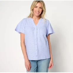 Adaptive Allover Embroidered Cotton Blouse - a world of fashionable women's clothing, including a wide selection of dresses and trendy accessories.< Fashion