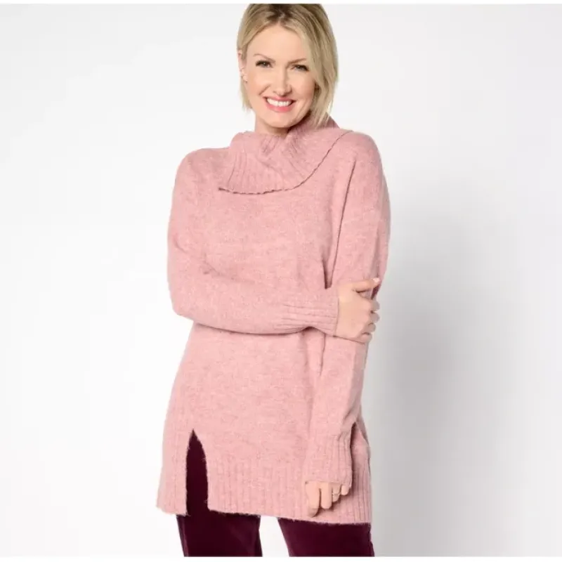 Adaptive Cowl Neck Split Side Sweater Tunic - a world of fashionable women's clothing, including a wide selection of dresses and trendy accessories.< Dresses