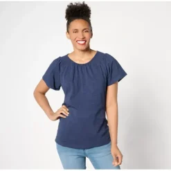 Adaptive Knit Round Neck Flutter Sleeve Top - a world of fashionable women's clothing, including a wide selection of dresses and trendy accessories.< Fashion