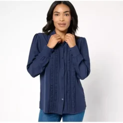 Adaptive Ruffle Front Puff Sleeve Top - a world of fashionable women's clothing, including a wide selection of dresses and trendy accessories.< Dresses