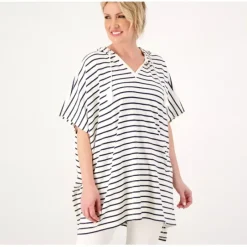 AmberNoon II by Dr. Erum Ilyas Terry Striped Poncho Cover-Up - a world of fashionable women's clothing, including a wide selection of dresses and trendy accessories.< Shop All