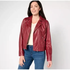 American Leather Co. Washed Leather Moto Jacket - a world of fashionable women's clothing, including a wide selection of dresses and trendy accessories.> Cheap