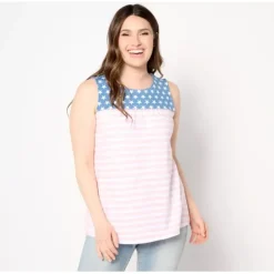 Americana Favorite Jersey Stars Stripes Swing Tank - a world of fashionable women's clothing, including a wide selection of dresses and trendy accessories.< Shop All