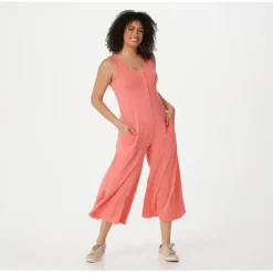 AnyBody Petite Cozy Knit Luxe Button Down Sleeveless Jumpsuit - a world of fashionable women's clothing, including a wide selection of dresses and trendy accessories.< Fashion