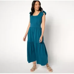 AnyBody Petite Knit Jersey Square Neck Maxi Dress - a world of fashionable women's clothing, including a wide selection of dresses and trendy accessories.< Dresses