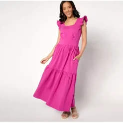 AnyBody Regular Knit Jersey Square Neck Maxi Dress - a world of fashionable women's clothing, including a wide selection of dresses and trendy accessories.< Dresses