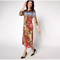 Attitudes by Renee Regular Border Print Button Dress - a world of fashionable women's clothing, including a wide selection of dresses and trendy accessories.< Dresses