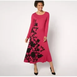 Attitudes by Renee Regular Knit Placed Floral Dress - a world of fashionable women's clothing, including a wide selection of dresses and trendy accessories.< Dresses
