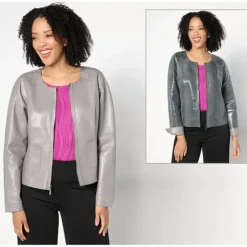 Attitudes by Renee Renee's Reversible Faux Leather Jacket - a world of fashionable women's clothing, including a wide selection of dresses and trendy accessories.> Hot