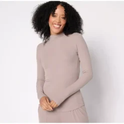 Barefoot Dreams Malibu Collection Ultra Soft Rib Mock Neck - a world of fashionable women's clothing, including a wide selection of dresses and trendy accessories.> Cheap