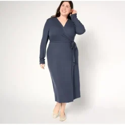 Barefoot Dreams Ultra Soft Rib Wrap Dress - a world of fashionable women's clothing, including a wide selection of dresses and trendy accessories.< Dresses