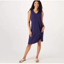 Beach Petite V-Neck Knot Hem Cover-Up Dress - a world of fashionable women's clothing, including a wide selection of dresses and trendy accessories.< Dresses