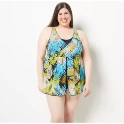 Beach Printed V-Neck Surplice Layered Swim Dress - a world of fashionable women's clothing, including a wide selection of dresses and trendy accessories.< Dresses