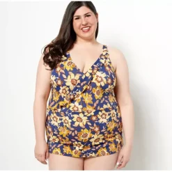 Beach Ruffle Trim V-Neck Swim Dress - a world of fashionable women's clothing, including a wide selection of dresses and trendy accessories.< Dresses