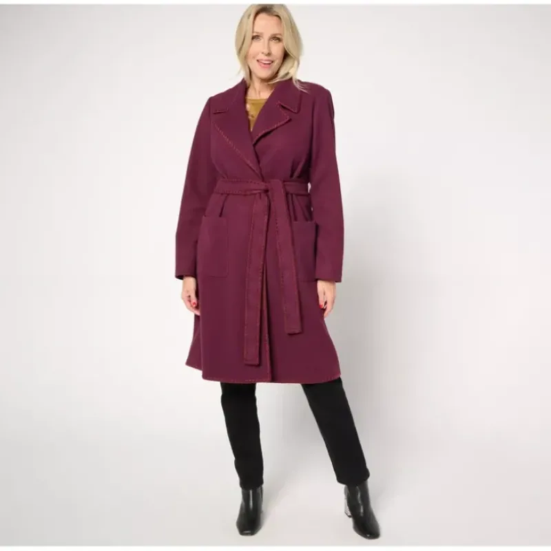 BEAUTIFUL by Lawrence Zarian Regular Belted Knit Lined Coat - a world of fashionable women's clothing, including a wide selection of dresses and trendy accessories.> New