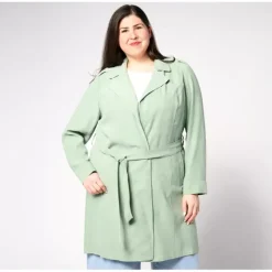 BEAUTIFUL by Lawrence Zarian Regular Drapey Belted Trench Coat - a world of fashionable women's clothing, including a wide selection of dresses and trendy accessories.> Outlet