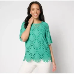 BEAUTIFUL by Lawrence Zarian Eyelet Top with Knit Tank - a world of fashionable women's clothing, including a wide selection of dresses and trendy accessories.< Dresses