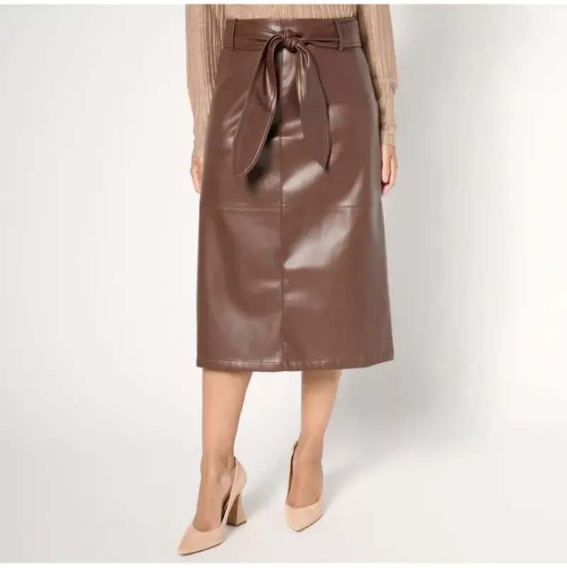 BEAUTIFUL by Lawrence Zarian Petite Faux Leather Self Belt Skirt - a world of fashionable women's clothing, including a wide selection of dresses and trendy accessories.> New