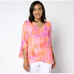 BEAUTIFUL by Lawrence Zarian Paradise Printed V-Neck Blouse - a world of fashionable women's clothing, including a wide selection of dresses and trendy accessories.< Dresses