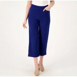 Belle by Kim Gravel Petite Ponte Wide Leg Crop Pant - a world of fashionable women's clothing, including a wide selection of dresses and trendy accessories.> Flash Sale