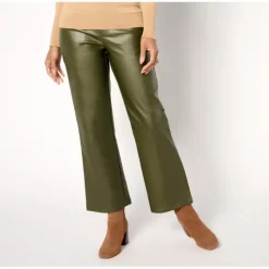 Belle by Kim Gravel Rebellious Coated Twill Wide Leg Pant - a world of fashionable women's clothing, including a wide selection of dresses and trendy accessories.> Best Sale