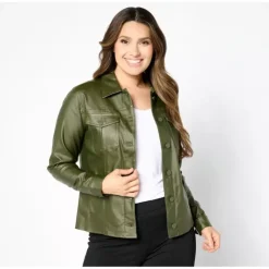 Belle by Kim Gravel Rebelleious Coated Twill Cargo Jacket - a world of fashionable women's clothing, including a wide selection of dresses and trendy accessories.> Flash Sale