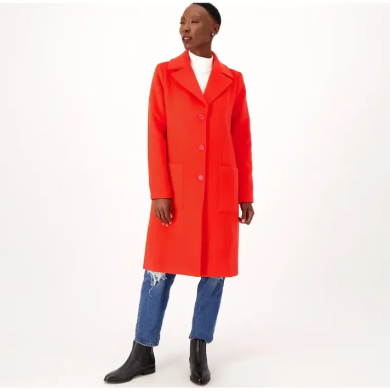 Candace Cameron Bure Petite Button- Front Tailored Coat - a world of fashionable women's clothing, including a wide selection of dresses and trendy accessories.> Online