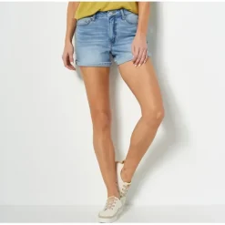 Candace Cameron Bure Regular Denim Cut Off Short- Indigo - a world of fashionable women's clothing, including a wide selection of dresses and trendy accessories.< Shop All