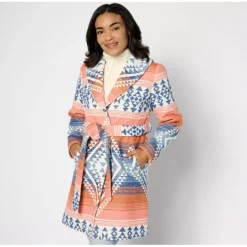 Canyon Retreat Jacquard Coat with Self Belt - a world of fashionable women's clothing, including a wide selection of dresses and trendy accessories.> Sale