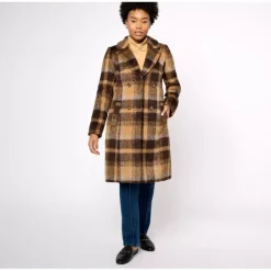 Dennis Basso Choice of Plaid or Solid Button Front Coat - a world of fashionable women's clothing, including a wide selection of dresses and trendy accessories.> Cheap