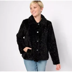 Dennis Basso Faux Persian Button Front Coat - a world of fashionable women's clothing, including a wide selection of dresses and trendy accessories.> Best Sale