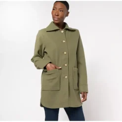 Encore by Idina Menzel Double Face Button-Front Collared Coat - a world of fashionable women's clothing, including a wide selection of dresses and trendy accessories.> Fashion