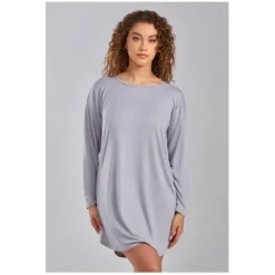 iCollection Brushed Modal Long Sleeve Lounge Dress - a world of fashionable women's clothing, including a wide selection of dresses and trendy accessories.< Dresses