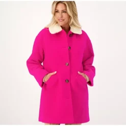 Isaac Mizrahi Live! Boucle Coat with Faux Fur Collar - a world of fashionable women's clothing, including a wide selection of dresses and trendy accessories.> Fashion