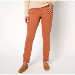 Isaac Mizrahi Live! Petite Knit Denim Slim Leg Ankle Jeans - a world of fashionable women's clothing, including a wide selection of dresses and trendy accessories.> Hot