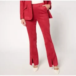 Isaac Mizrahi Live! Petite Estate Stretch Faux Suede Bootcut Pants - a world of fashionable women's clothing, including a wide selection of dresses and trendy accessories.> Best Sale