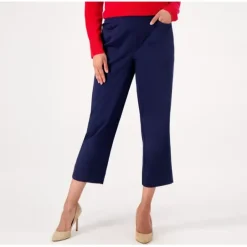 Isaac Mizrahi Live! Reg24/7 Stretch Straight Leg Ankle Pant - a world of fashionable women's clothing, including a wide selection of dresses and trendy accessories.< Shop All