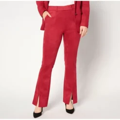 Isaac Mizrahi Live! Regular Estate Faux Scuba Suede Pants - a world of fashionable women's clothing, including a wide selection of dresses and trendy accessories.> Clearance