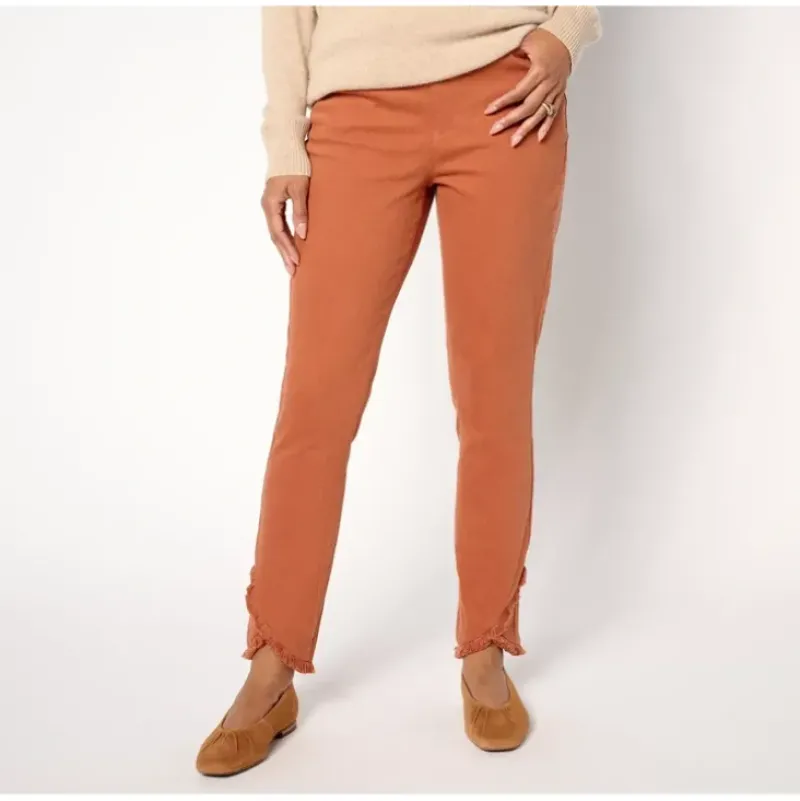 Isaac Mizrahi Live! Tall Knit Denim Slim Leg Ankle Jeans - a world of fashionable women's clothing, including a wide selection of dresses and trendy accessories.> Discount