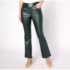 Jingle Belles by Kim Gravel Rebelleious Coated Twill Flare Pant - a world of fashionable women's clothing, including a wide selection of dresses and trendy accessories.> New