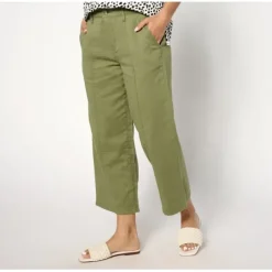 LOGO by Lori Goldstein Petite Cotton Gauze Crop Pant - a world of fashionable women's clothing, including a wide selection of dresses and trendy accessories.< Fashion