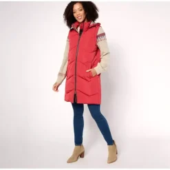 Nuage Regular Chevron Quilted Puffer Vest w/ Removable Hood - a world of fashionable women's clothing, including a wide selection of dresses and trendy accessories.> Fashion