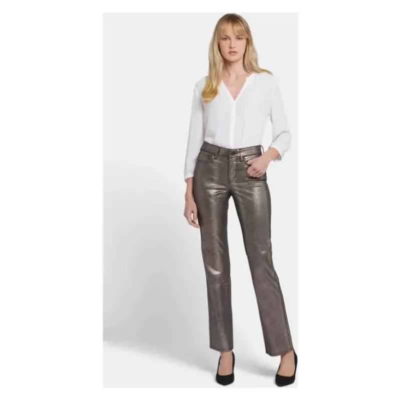 NYDJ Copper Snake Coated Marilyn Straight Jeans - a world of fashionable women's clothing, including a wide selection of dresses and trendy accessories.> Fashion