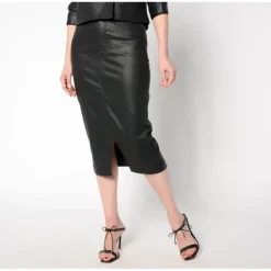 Peace Love World Black Label Petite Coated Denim Skirt - a world of fashionable women's clothing, including a wide selection of dresses and trendy accessories.> Discount